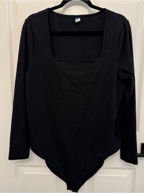 Square Neck Ribbed Bodysuit